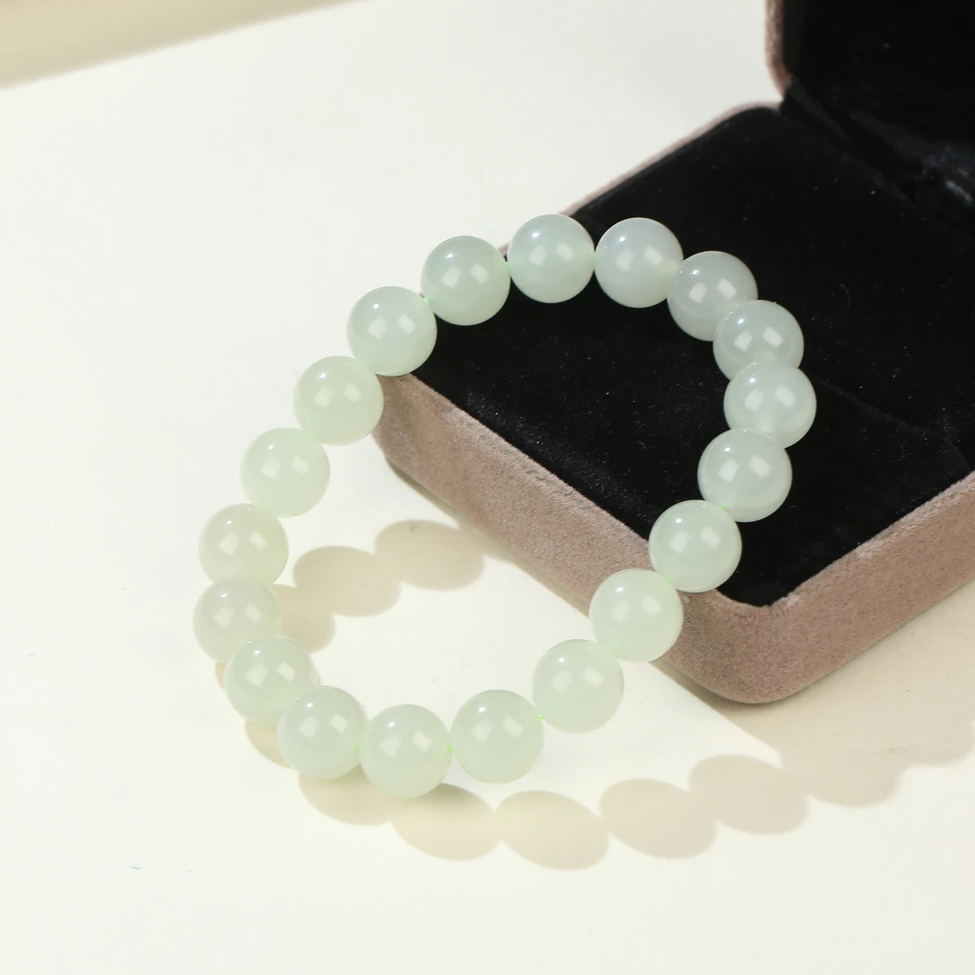 HW【麦子家族母亲节】天然和田玉手串圆珠9-10玉手串百搭SC747-1