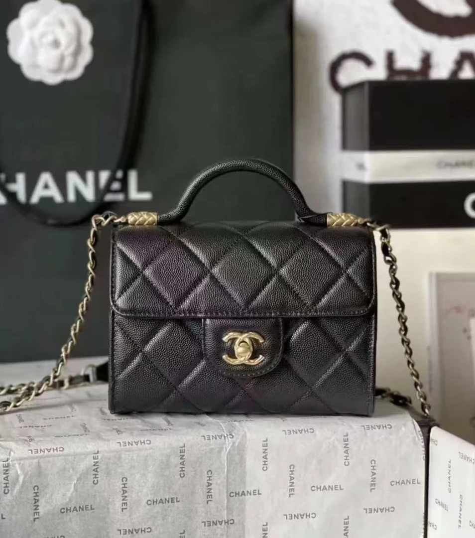 未使用 Chanel/香奈儿 24A crush黑金手柄大mini 大全套 拍下送检