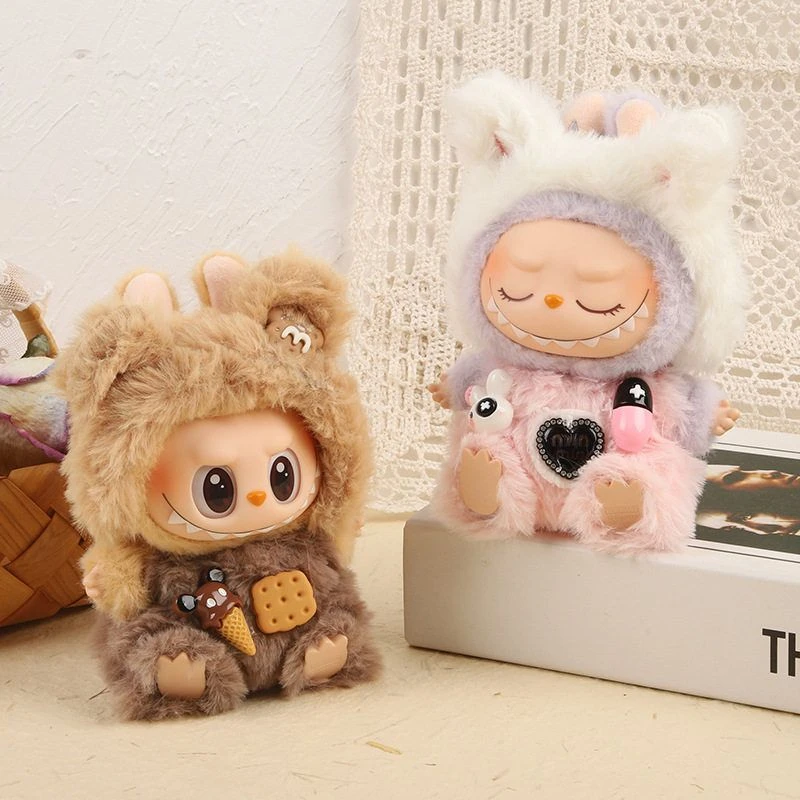 仅衣服] 一二代Labubu衣服挂件拉布布坐坐派对娃衣夹心饼干背带