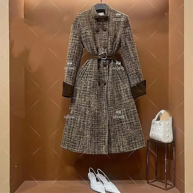 2025新款时尚潮流通勤显瘦长款小香风女春秋季连衣裙5045