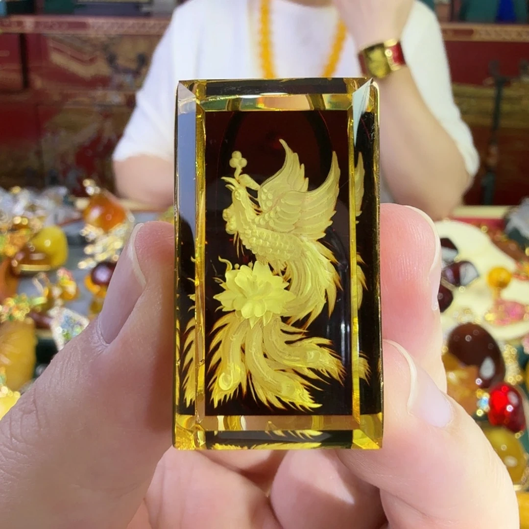 琥珀银S925镀金镶嵌戒指