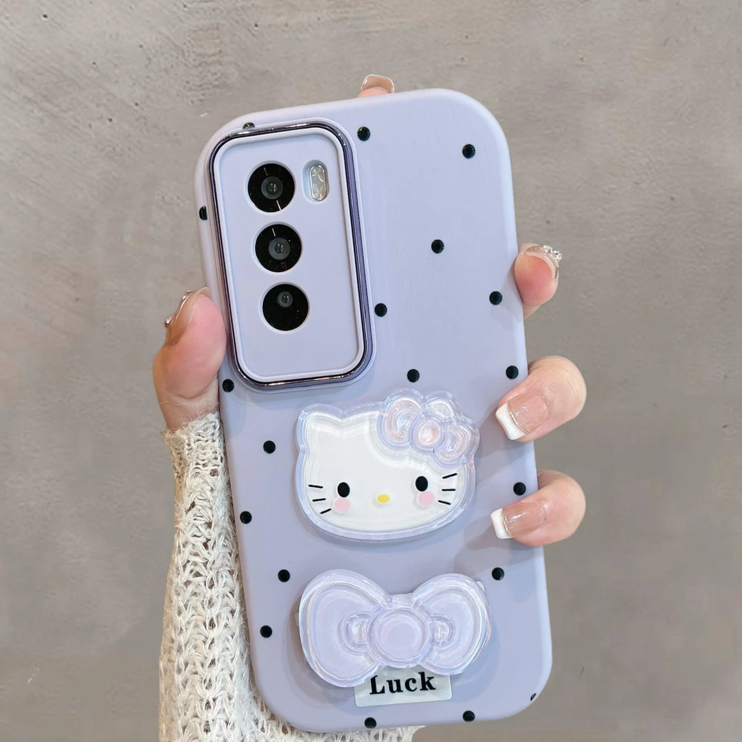 适用于opporeno12手机壳12pro新款pjv110可爱带支架紫色全包防摔