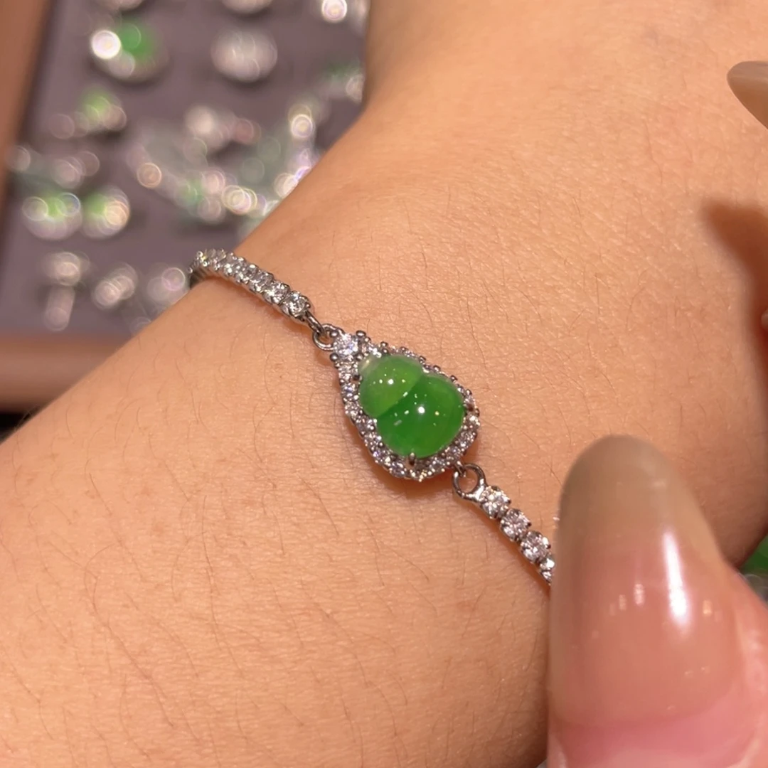 银S925镶嵌手链翡翠手链