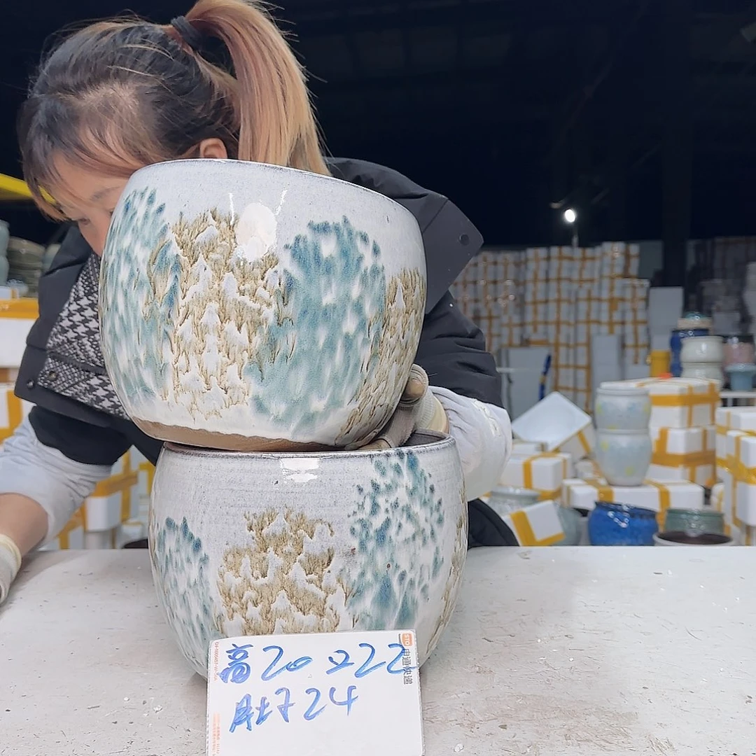 花盆紫砂云上花盆直播1214-592高20口22