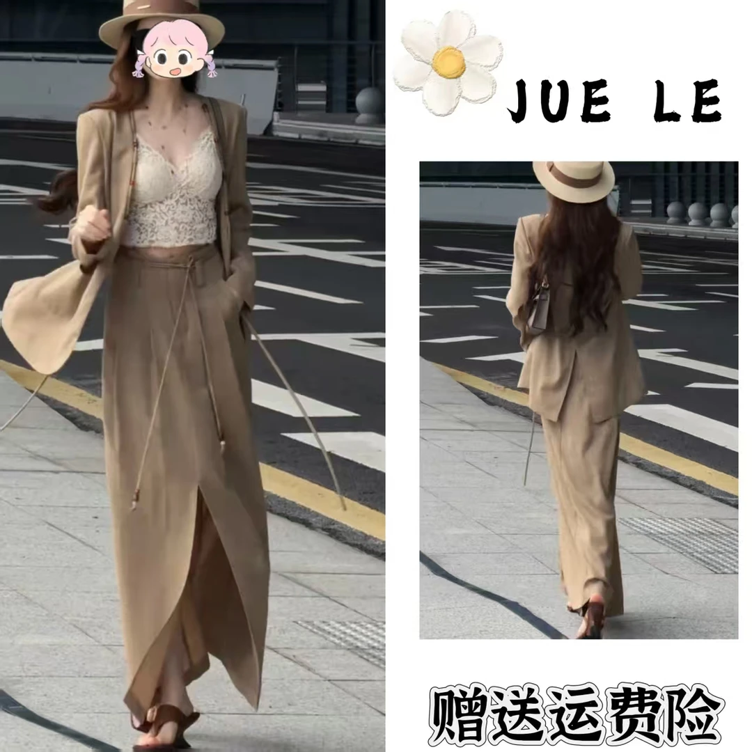 2025秋季新款时尚显瘦气质女士网红洋气两件套百搭款D22043