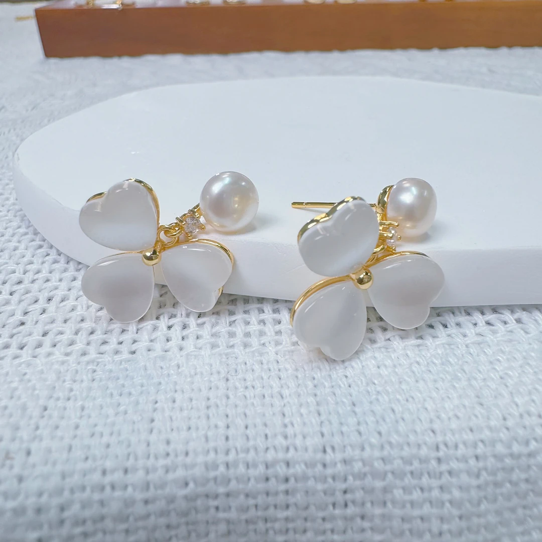 【天然真珍珠 S925银针】珍珠耳坠耳饰气质百搭耳钉精致简约白色