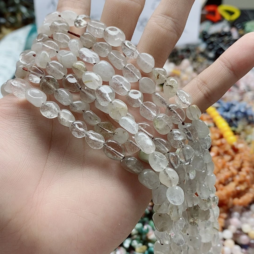 玛瑙/玉髓未镶嵌珠宝半成品一条天然白水晶不定型A78