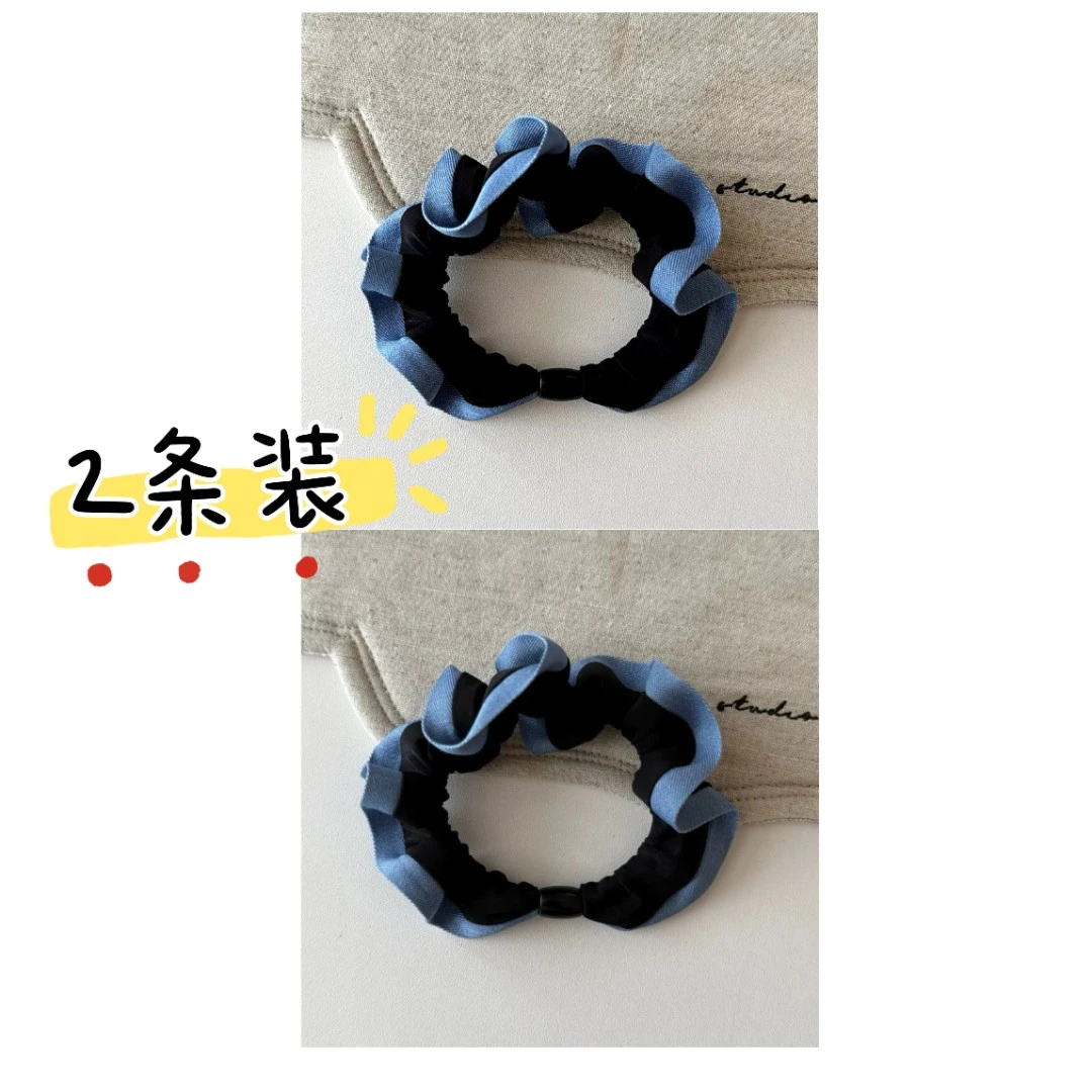 博主同款牛仔基础小肠发圈复古头绳高马尾头饰扎发发饰4405+4405