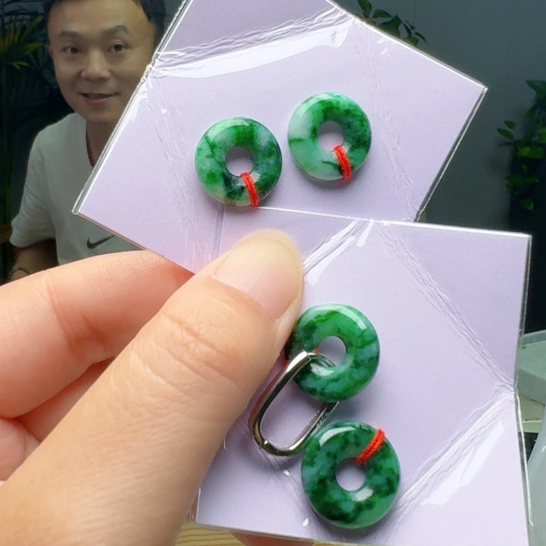 翡翠银S925镶嵌耳饰多样性发货其一