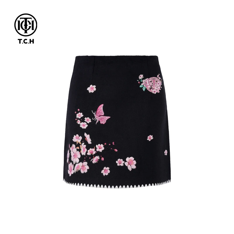 TCH轻奢烫钻工艺新时尚休闲百搭潮流包臀短裙女T72C226026tch私服