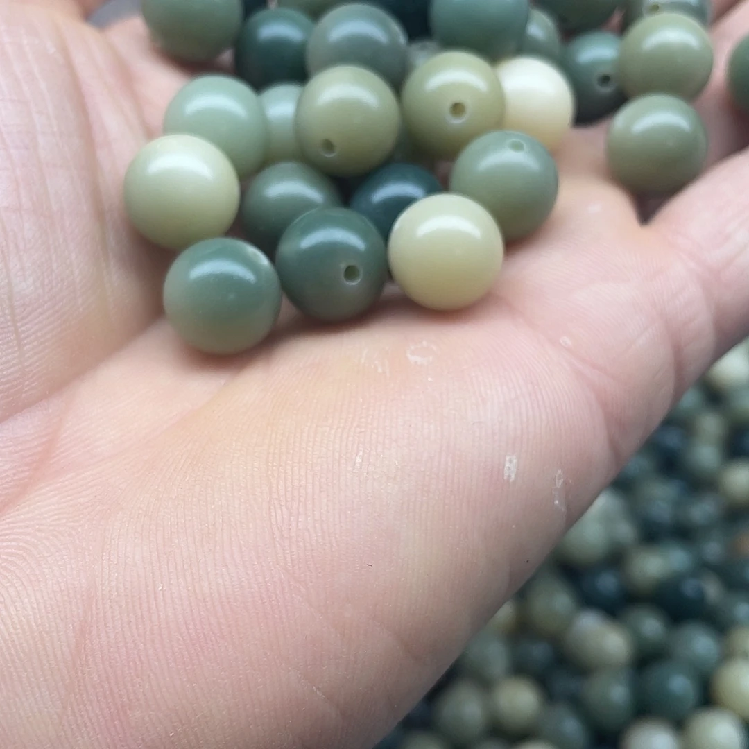 吊坠白玉菩提11阴皮绿圆100颗➕灯牌宠100颗