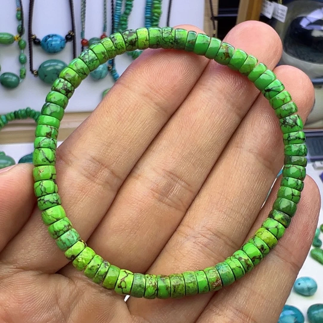 菜籽绿玉化直切手串