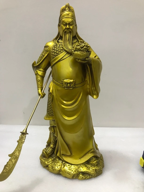 铜关公摆件武财神关羽像客厅办公室开业装饰