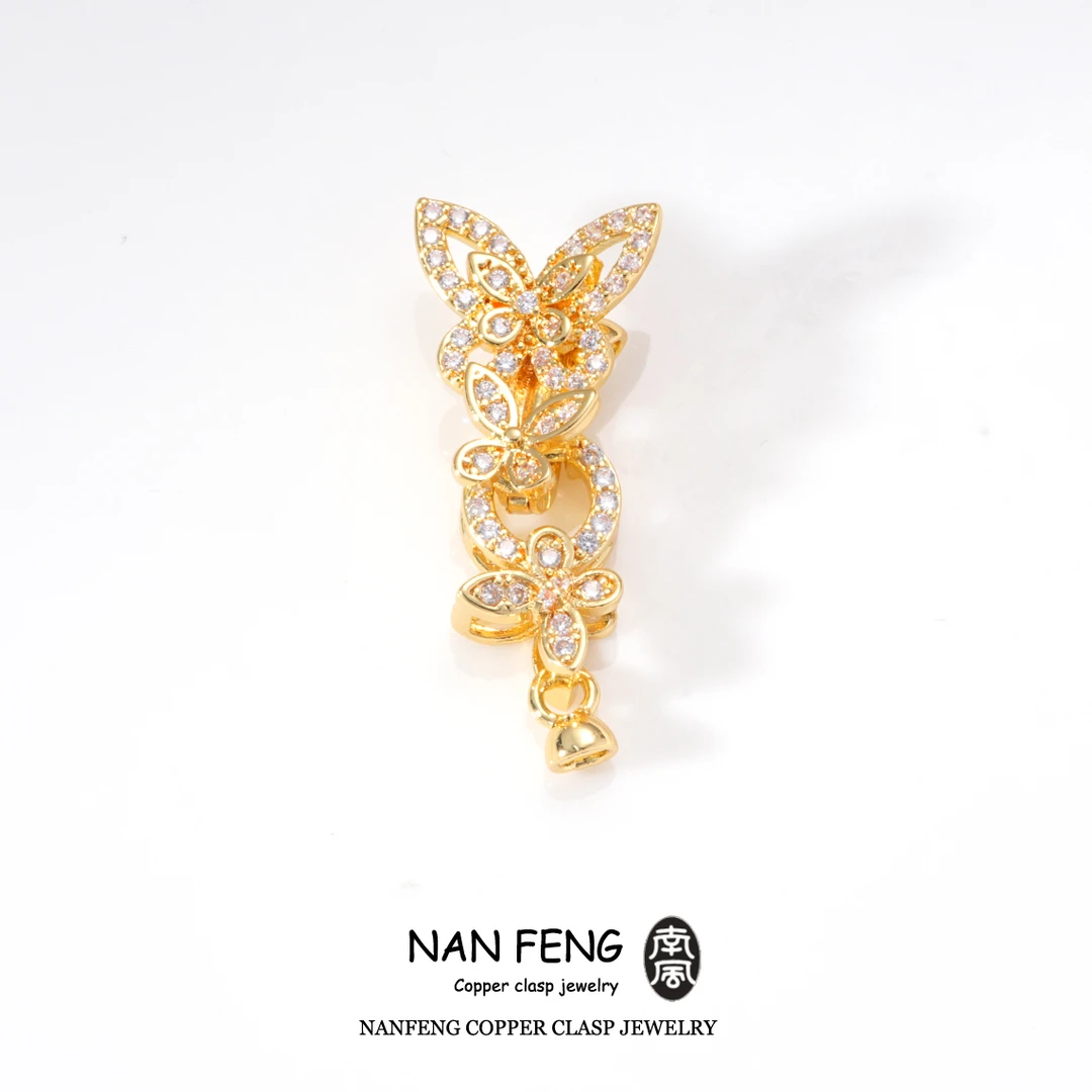 #959#960镶锆女蝴蝶/蜻蜒/昆虫设计师甜美项链扣饰品简约