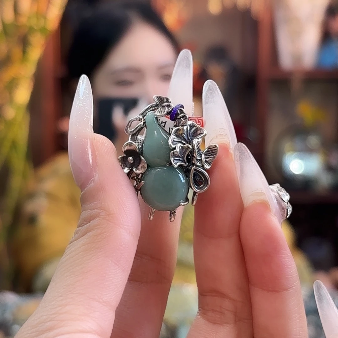 翡翠银S925镶嵌戒指