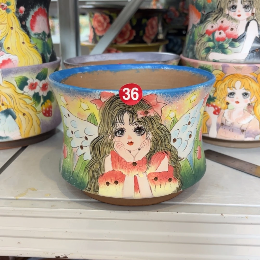 景德镇手绘花盆陶瓷16/12