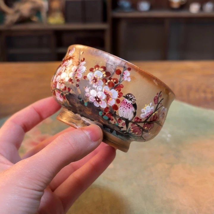 柴烧纯手工手绘陶瓷