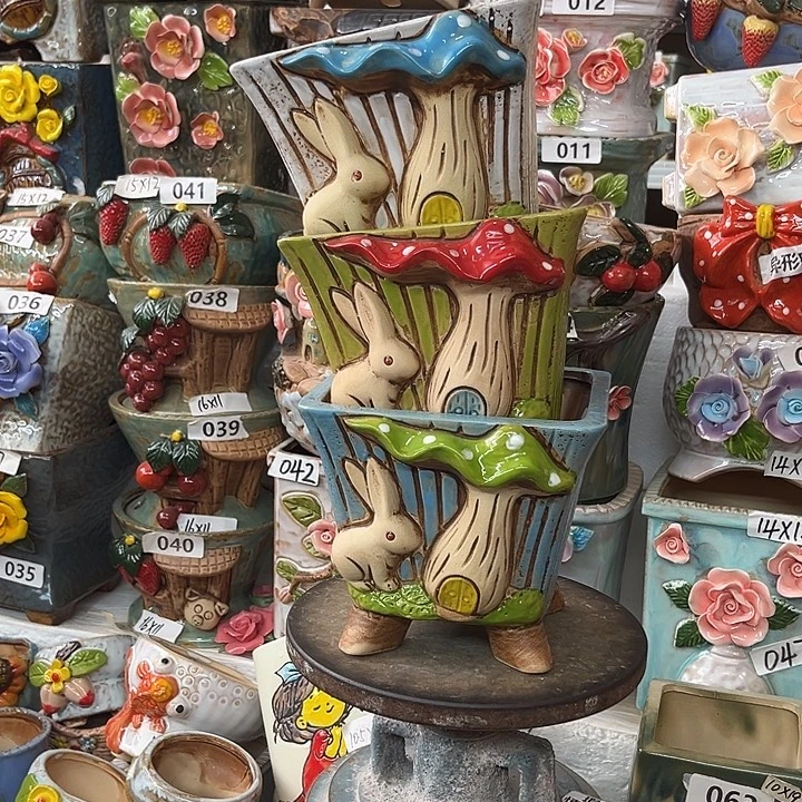 紫砂花盆粗陶材质多肉花盆