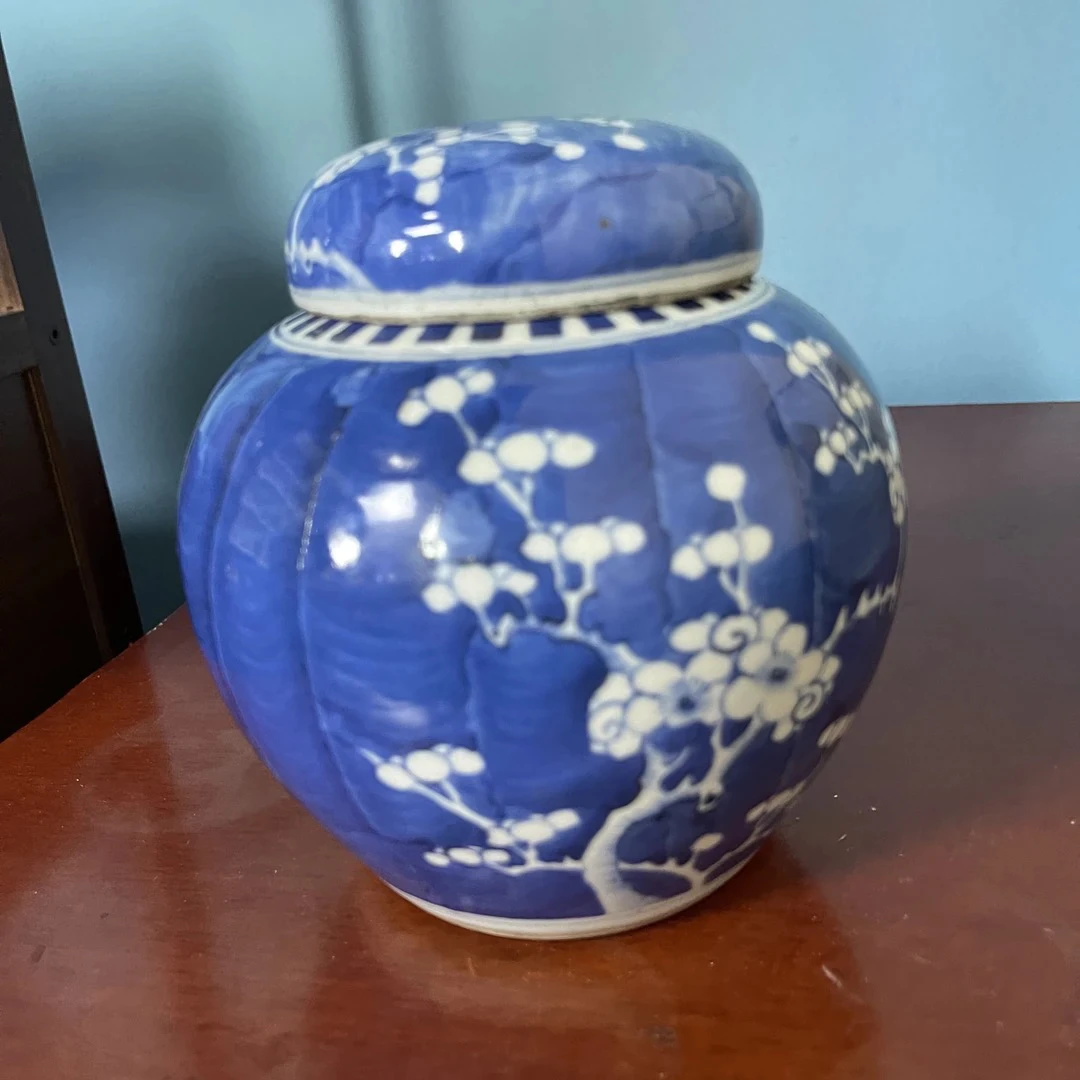 0005 清青花冰梅盖罐