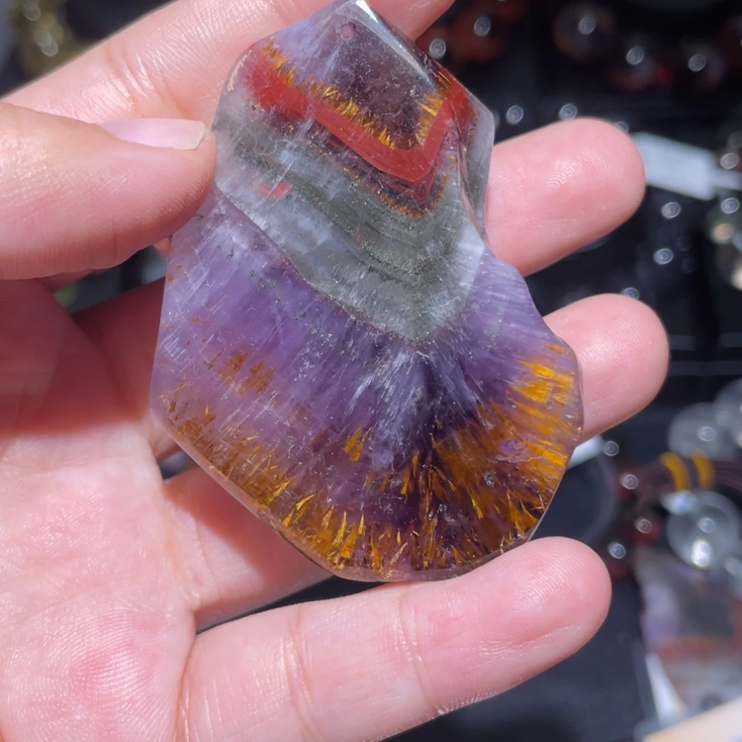 水晶珠宝半成品未镶嵌道极光吊坠