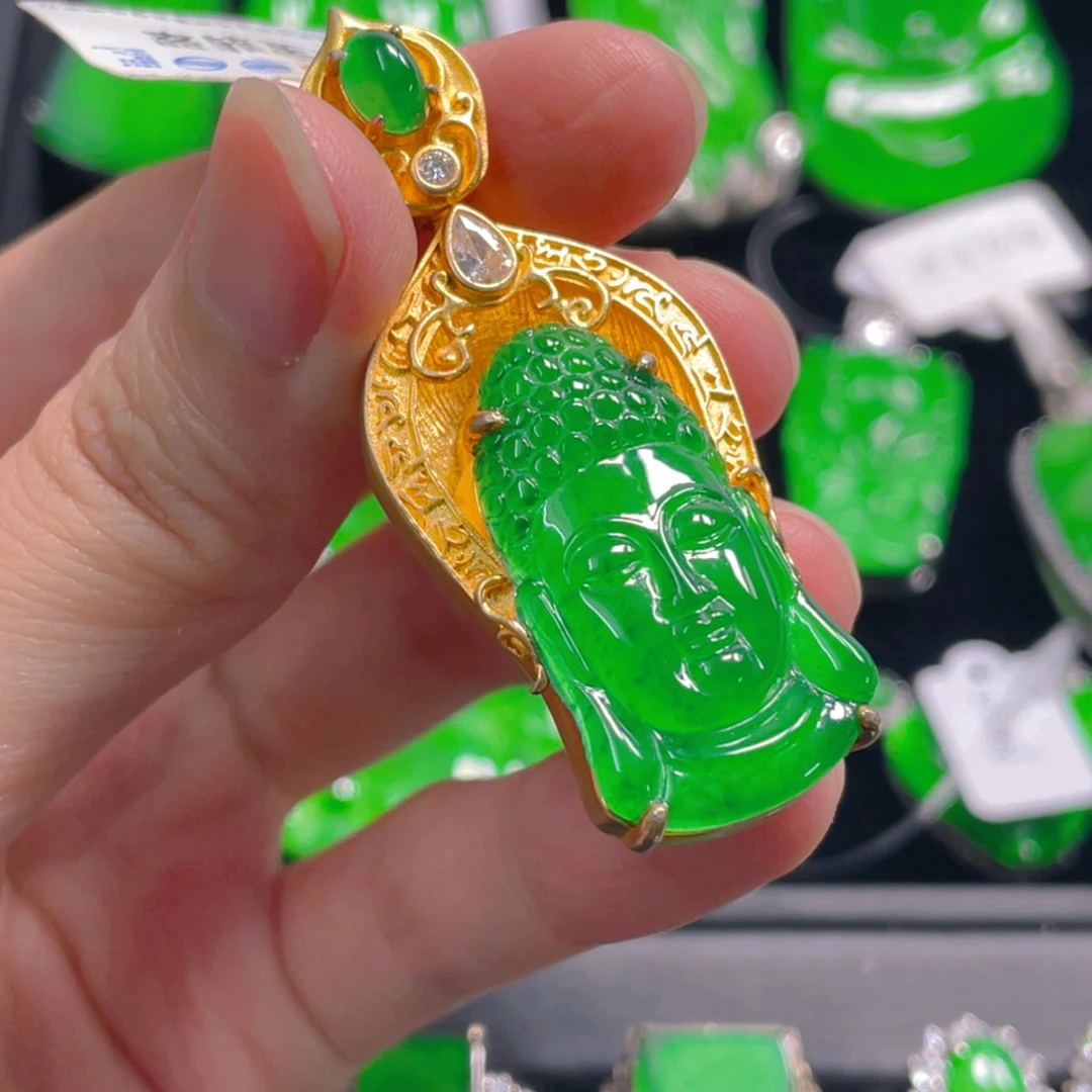 翡翠银S925镶嵌吊坠(不含链)