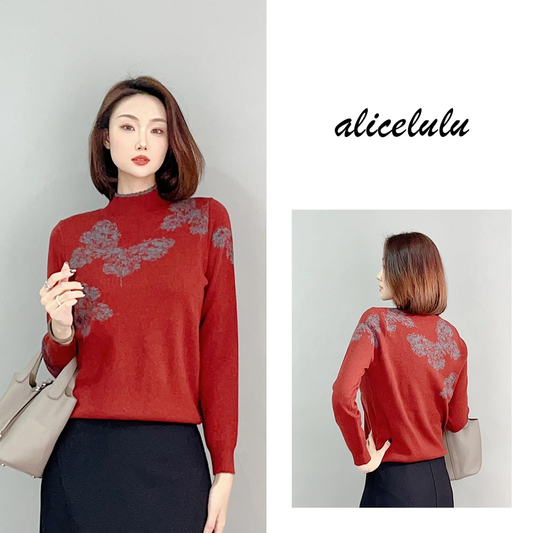 5 ALICE “蝴蝶故事”毛衣 时髦撞色 柔软亲肤 S2141953U