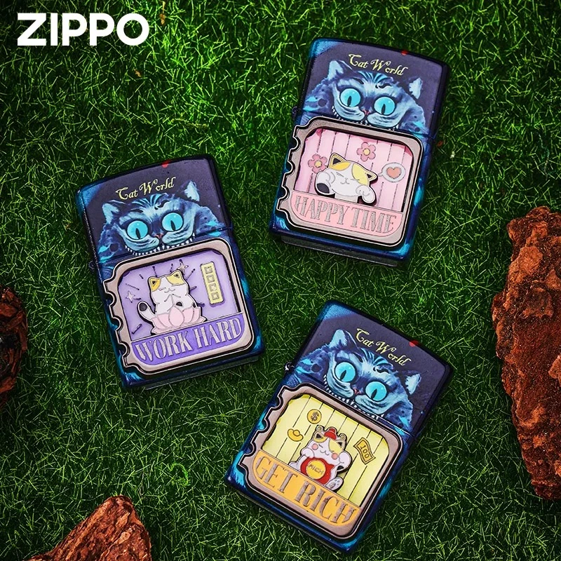 zippo打火机 夜光猫咪日记官方正品礼盒装男士圣诞送礼物DYJ1