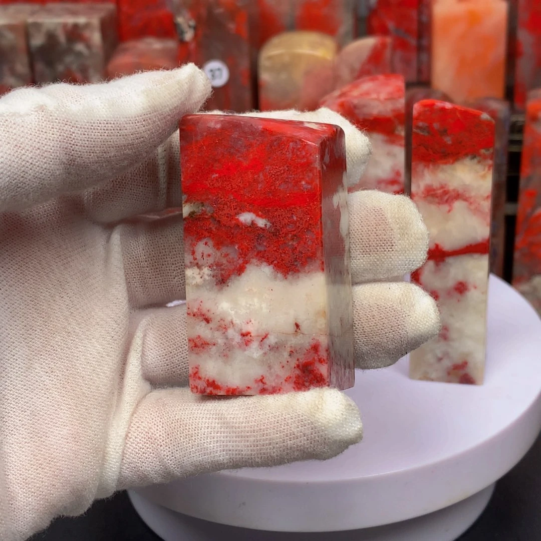 昌化石听***?羊脂白玉冻鸡血石印章