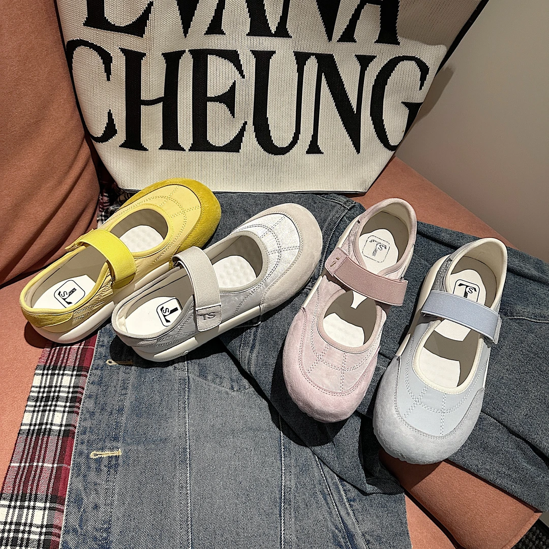 TS/TS休闲鞋女2025春季新款时尚简约平底英伦风一脚蹬单鞋