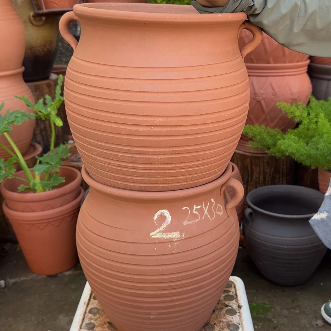 紫砂花盆口25高30宜兴紫砂粗糙正常