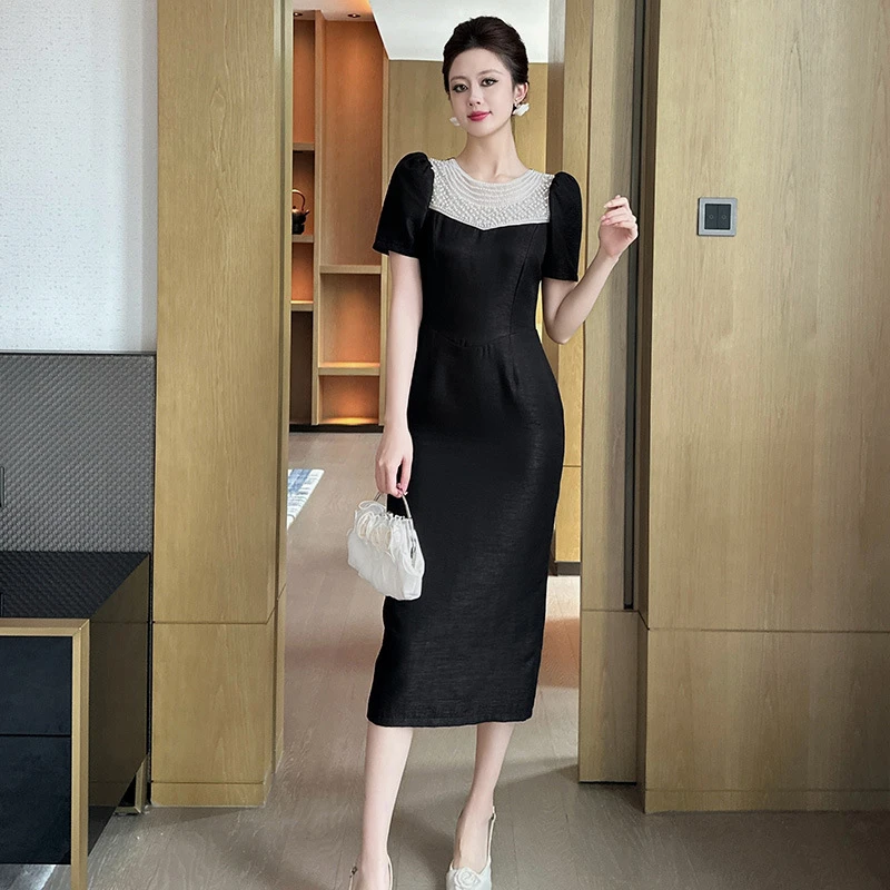 夏季新款鎏光溢彩·时尚走秀显瘦百搭气质轻奢女装连衣裙9031-9034