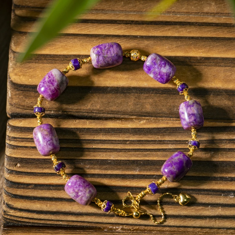 世间臻宝-悦己|18K金桃红舒俱来桶珠手链/手围15+/多样性/P7344/0