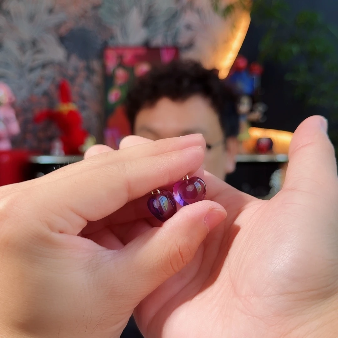 水晶18K金镶嵌耳饰