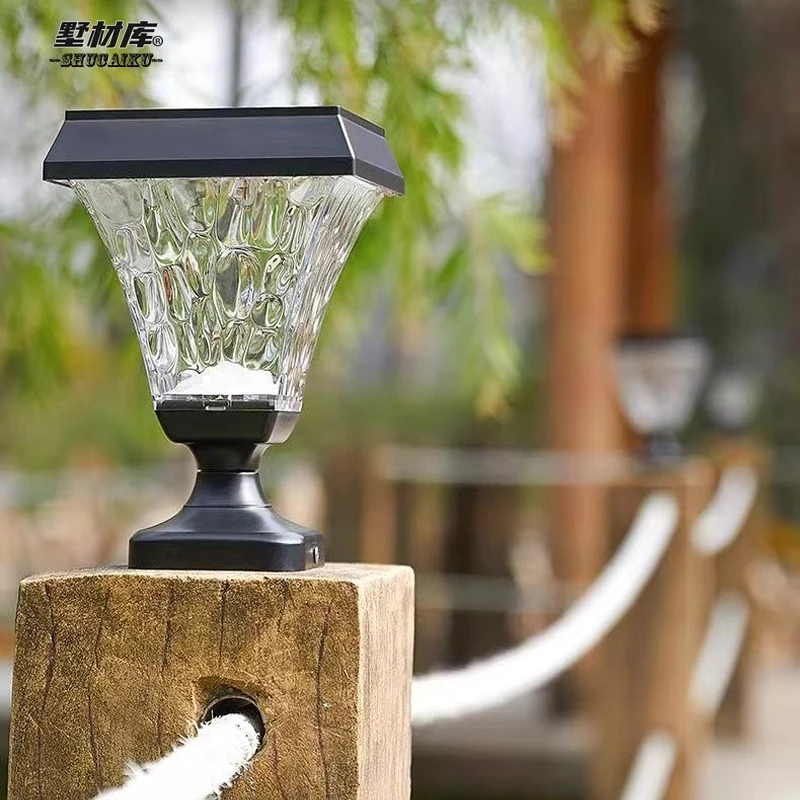 太阳能围墙灯户外柱头灯别墅庭院墙头灯室外花园装饰护栏小围栏灯