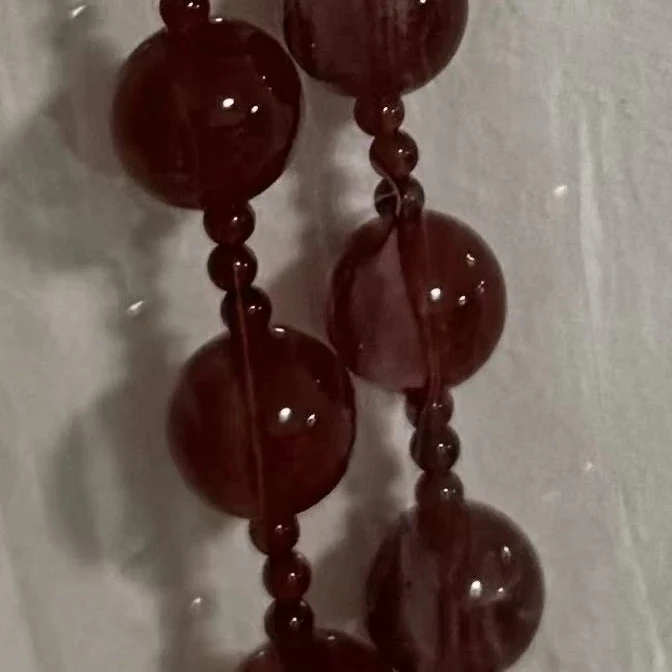 非金属亚克力项链 no退！酒红色运项链
