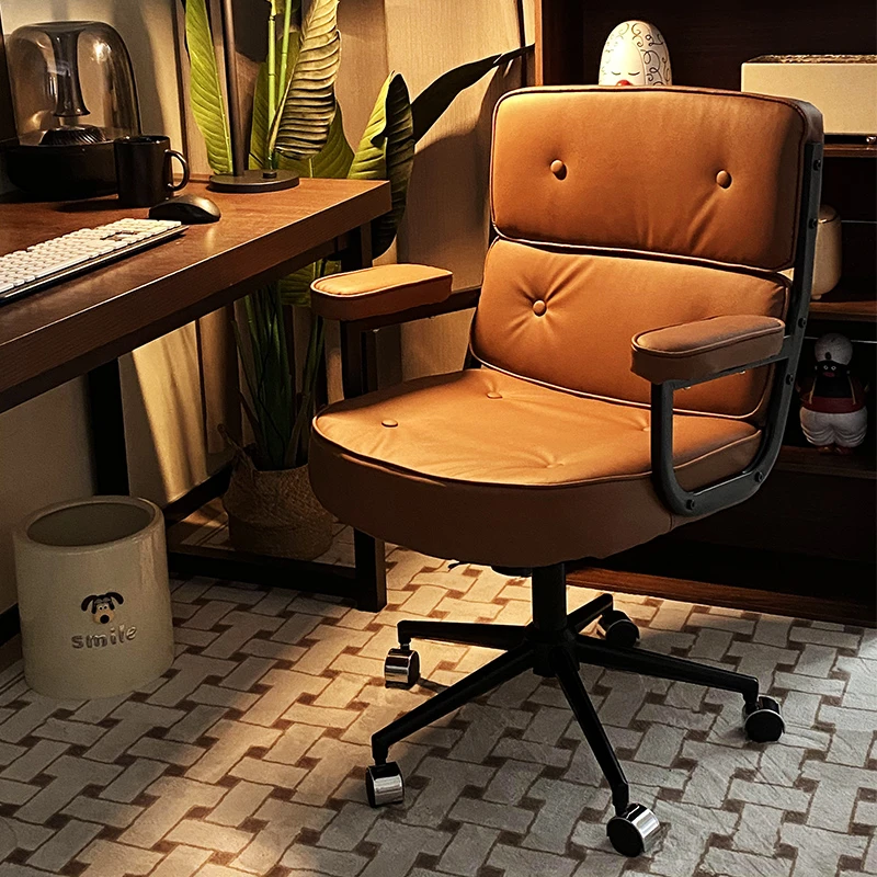 轻奢电脑椅家用书桌椅化妆椅舒适久坐书房北欧办公转椅休闲沙发椅