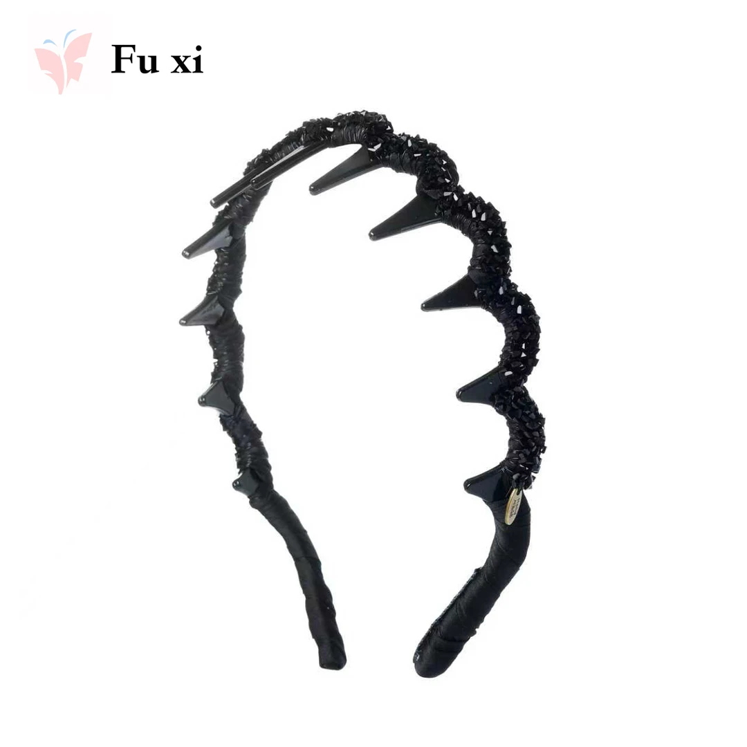 FUXI/福熙简约百搭倒齿发箍2999原创设计上班族发饰头饰（黑色）