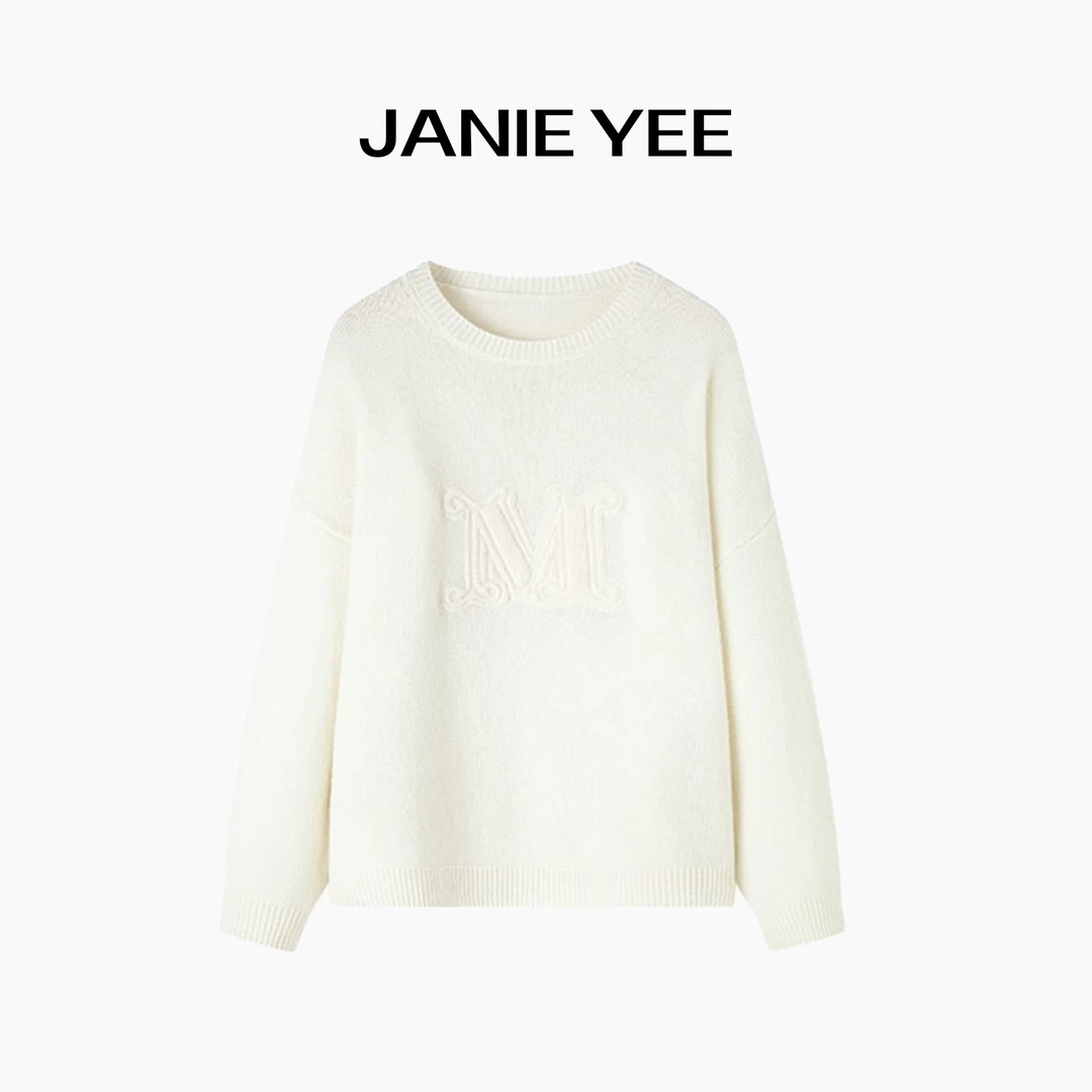 Janie Yee/M刺绣毛衣全羊毛刺绣毛衣 针织休闲百搭 23AW02-0012