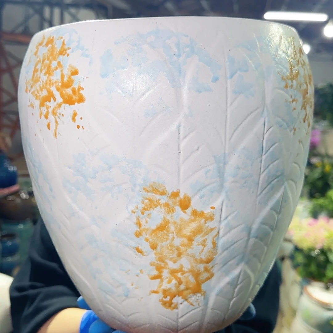 紫砂花盆高27口25