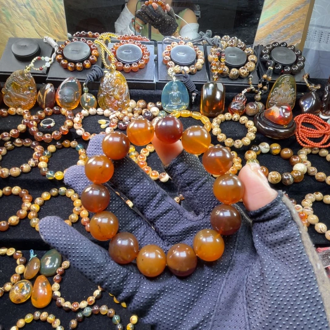 琥珀未镶嵌手串蜜蜡15