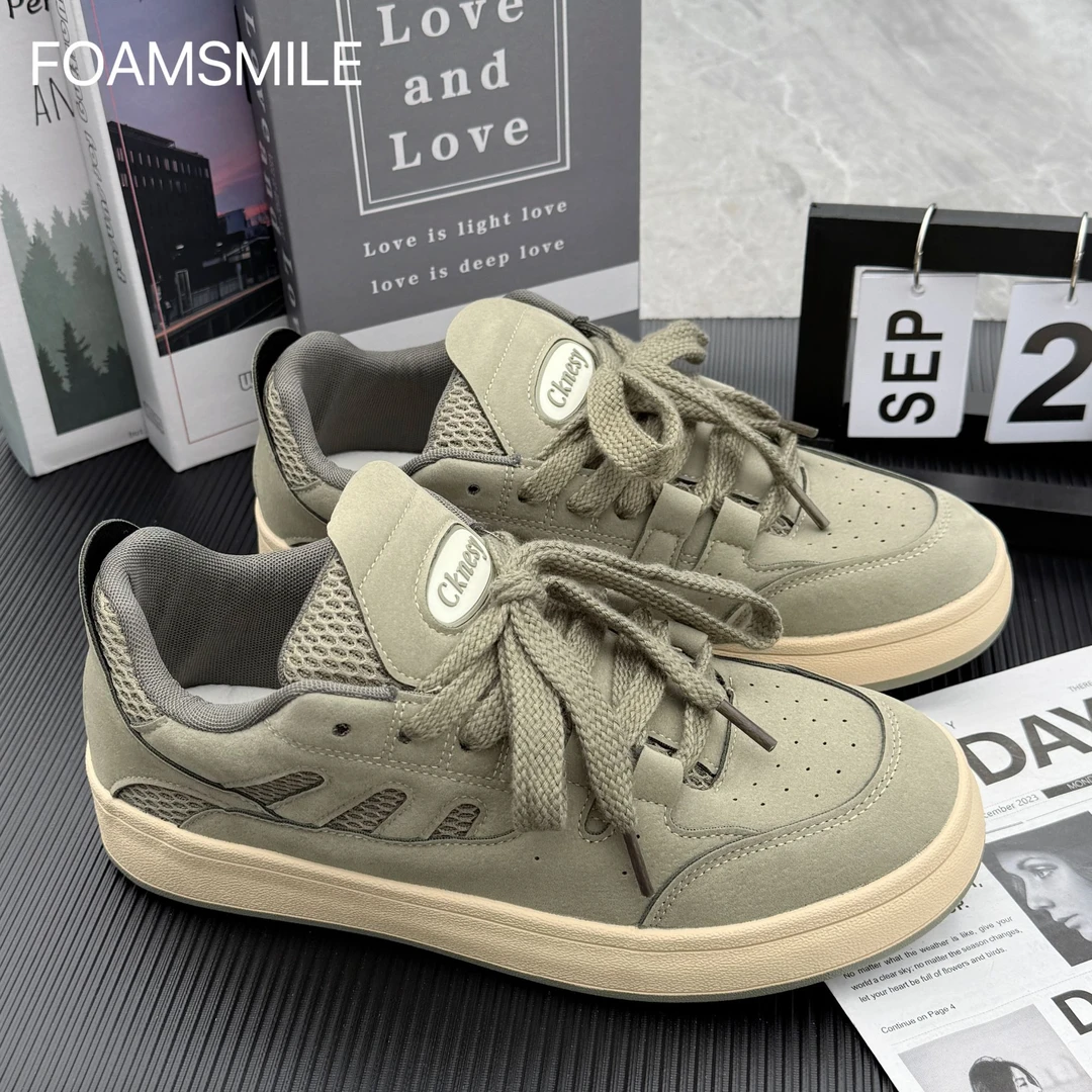 Foam smile | 原创设计机车男鞋痞帅极简风男士板鞋潮流韩版