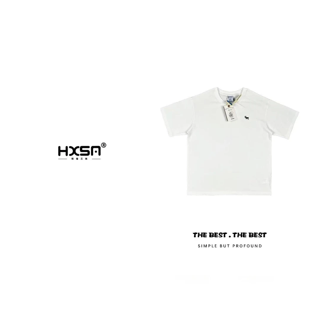 （现）HXSM「小狗印花」夏简约圆领短袖169