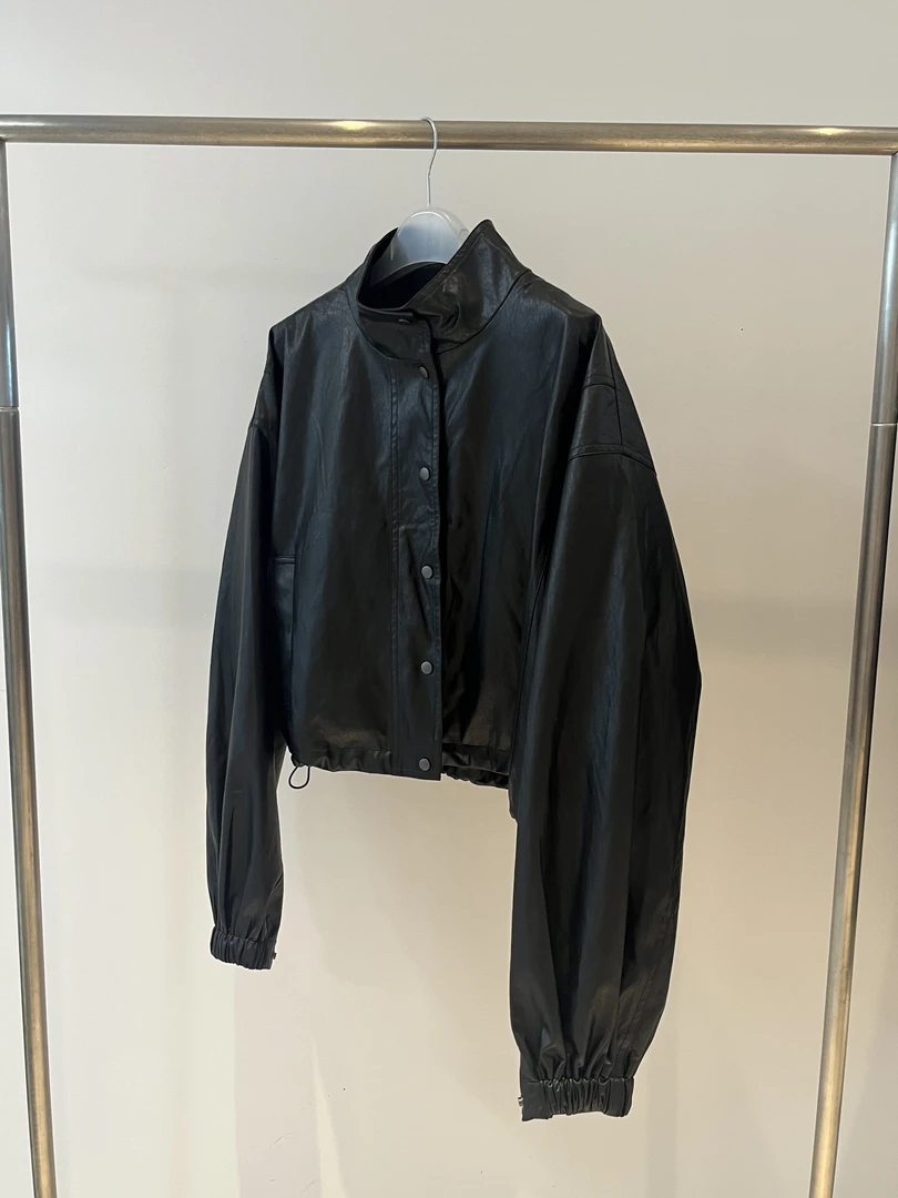 休闲立领皮衣夹克