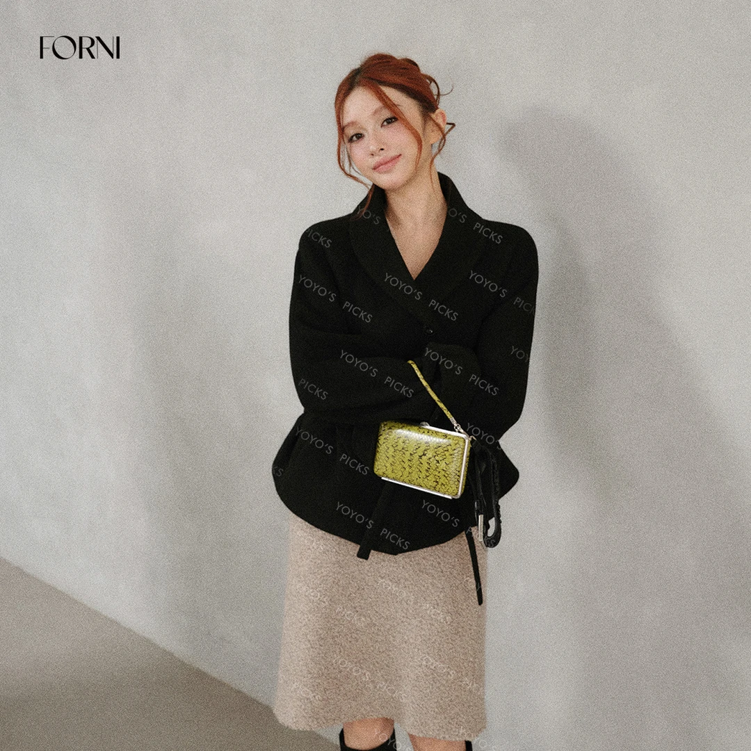 FORNI 焦点时刻 定制羊毛呢夹棉收腰夹克外套