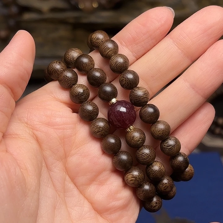 沉香手串越南芽庄白棋楠0.8设计