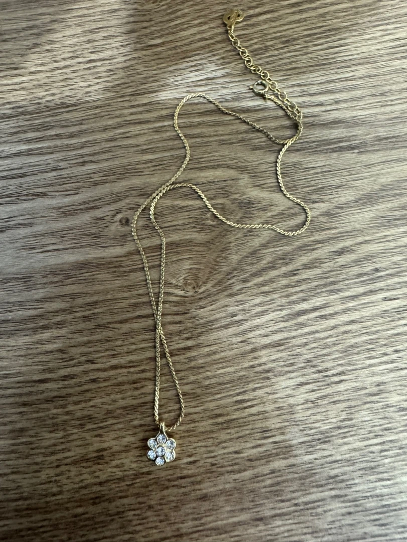 95新 DIOR/迪奥 镀金花朵项链二手奢侈品