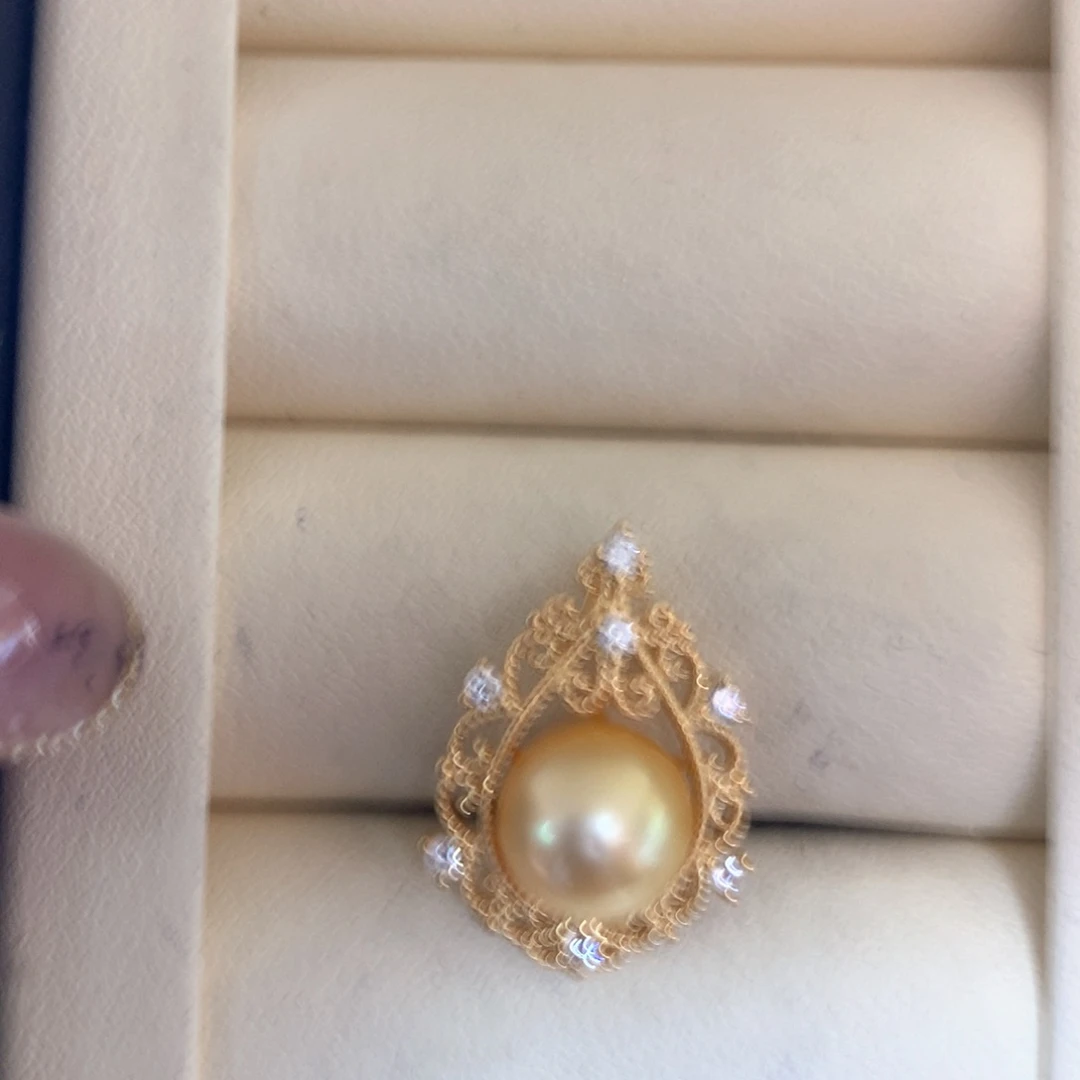 海水珍珠银S925镶嵌颈饰