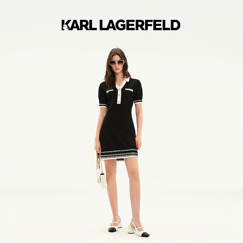 【晨粉专享价】KARL LAGERFELD 新款连衣裙老佛爷M22E13E3