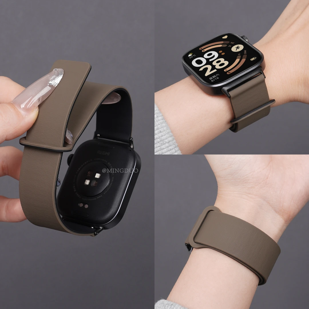 鸣铎适用红米watch6/5/4表带小米手环9pro透气硅胶8pro磁吸运动男