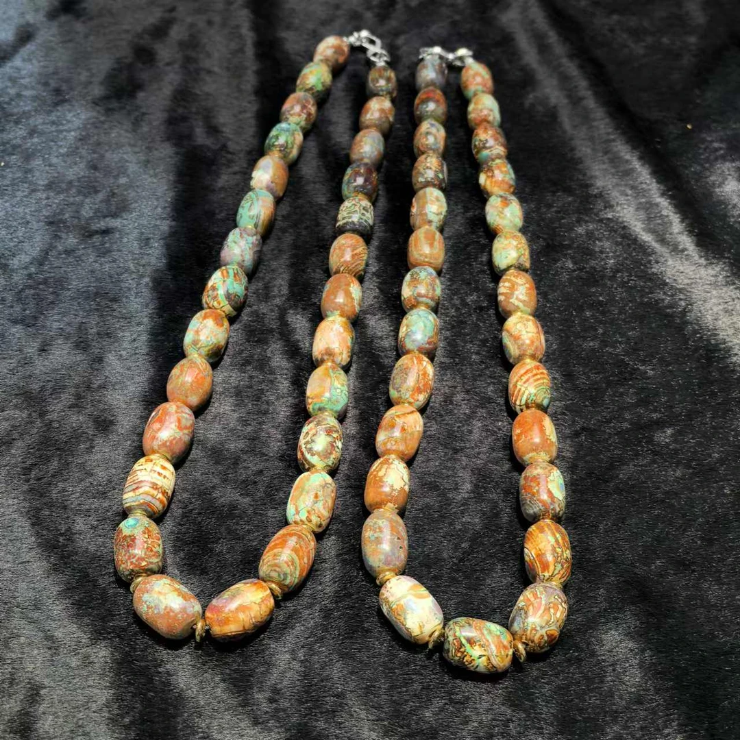 S7671【百百福珠宝】七色流光彩 玛瑙桶珠项链-多样性发货只发一件